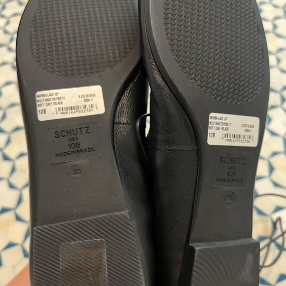 SCHUTZ ARISSA LACE UP LEATHER FLAT SZ 10